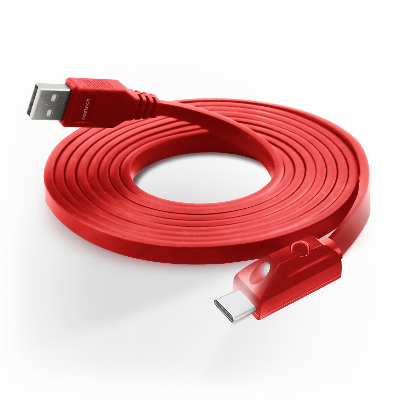  LED USB-A to USB-C 2.0 Charge/Sync Cable - 6FT Red