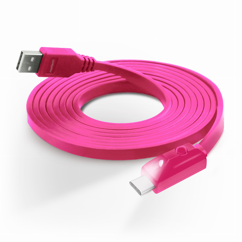  LED USB-A to USB-C 2.0 Charge/Sync Cable - 6FT Pink