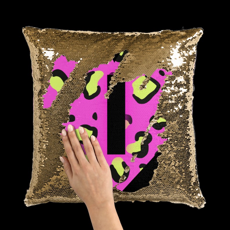 Bedrock Sequin Cushion Cover      Gold / White