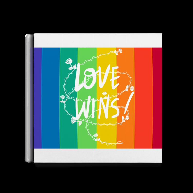 Love Wins Premium Stretched Canvas  16x16"   Gloss
