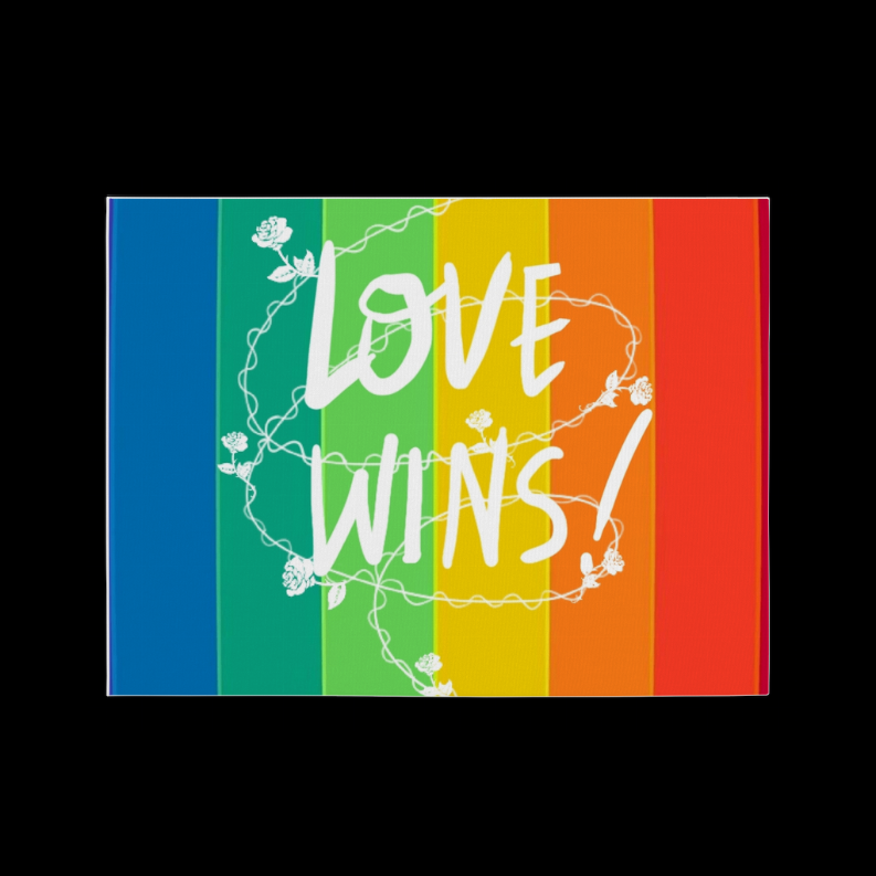 Love Wins Premium Stretched Canvas  24x18"   Matte