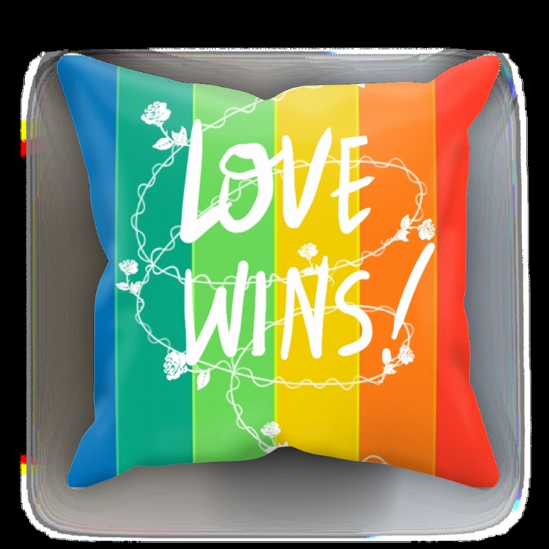 Love Wins Sublimation Cushion Cover   17.7"x17.7"    Satin