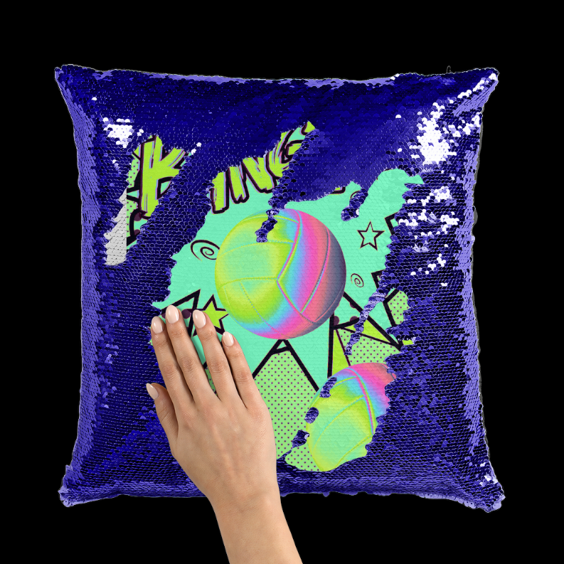 Volley ball Sequin Cushion Cover