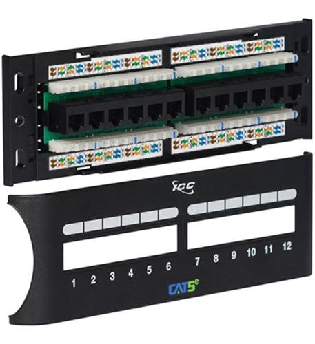 PATCH PANEL- CAT 5e FRONT- 12 PORT