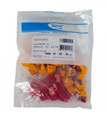 Ic107L6Cyl Cat6 Ez 25 Pk Yellow