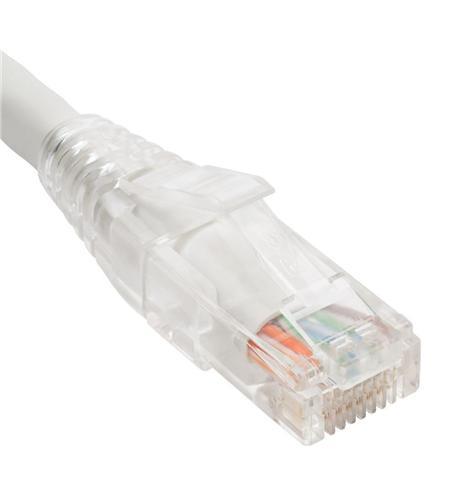 PATCH CORD CAT5e CLEAR BOOT 1' WHITE