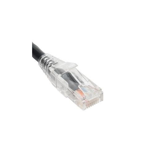 PATCH CORD- CAT5e- CLEAR BOOT- 7' BLACK