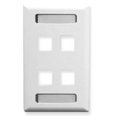Faceplate- Id- 1-Gang- 4-Port- White