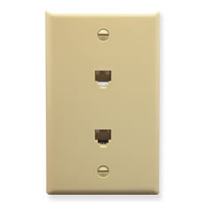 Wall Plate- 2 Voice 6P6C- Ivory