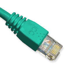 PATCH CORD- CAT 5e- MOLDED BOOT- 1' GN