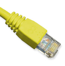 PATCH CORD- CAT 5e- MOLDED BOOT- 7' YL