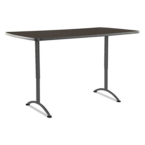 ARC Sit-to-Stand Tables, Rectangular Top, 36w x 72d x 30-42h, Walnut/Gray
