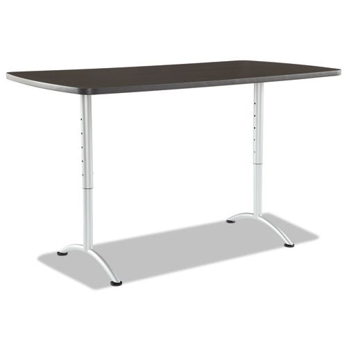 ARC Sit-to-Stand Tables, Rectangular Top, 36w x 72d x 30-42h, Gray Walnut/Silver