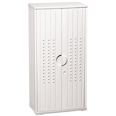 OfficeWorks Resin Storage Cabinet, 33w x 18d x 66h, Platinum