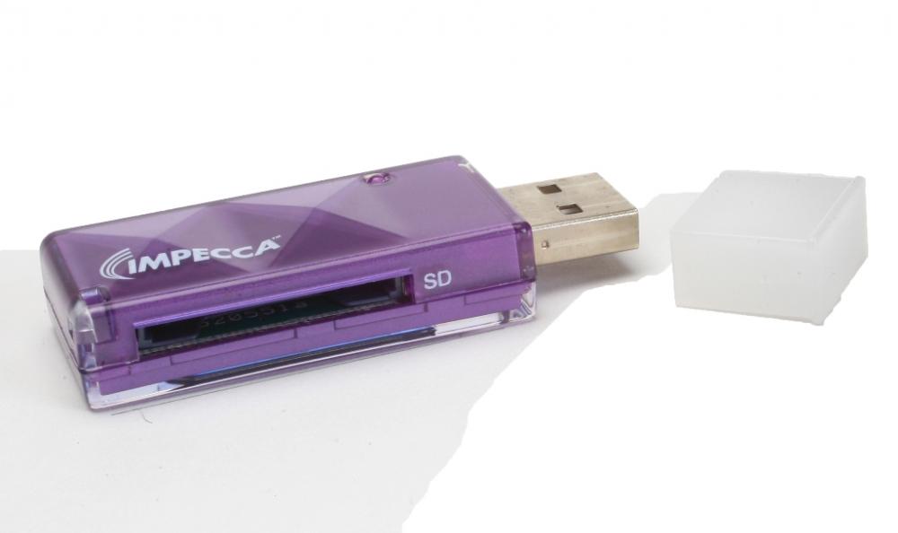 Impecca Sd/SDHC USB Card Reader - Purple
