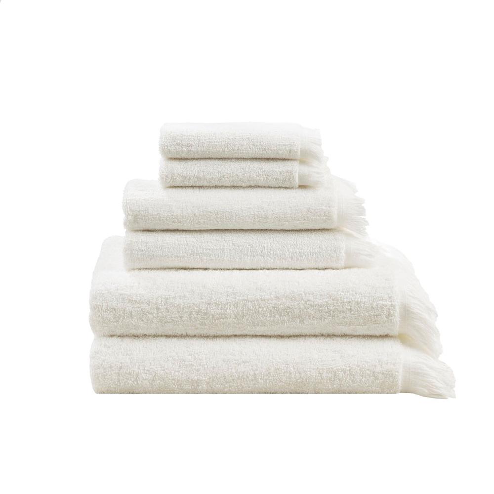 100% Cotton Dobby 6pcs Towel Set Ivory II73-1256