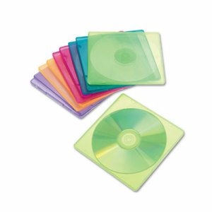 Slim CD Case, Assorted Colors, 10/Pack