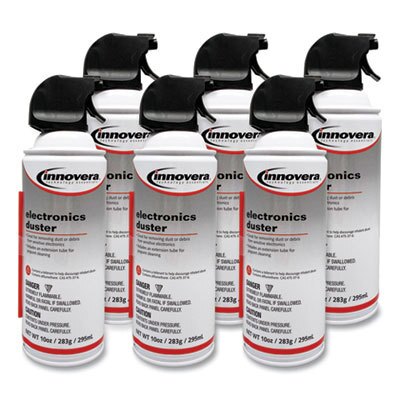 Compressed Air Duster Cleaner, 10 oz Can, 6/Pack