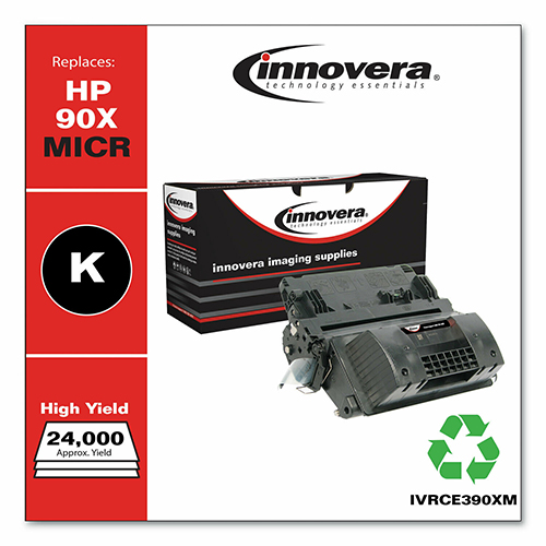 Remanufactured Black High-Yield MICR Toner, Replacement for HP 90XM (CE390XM), 24,000 Page-Yield