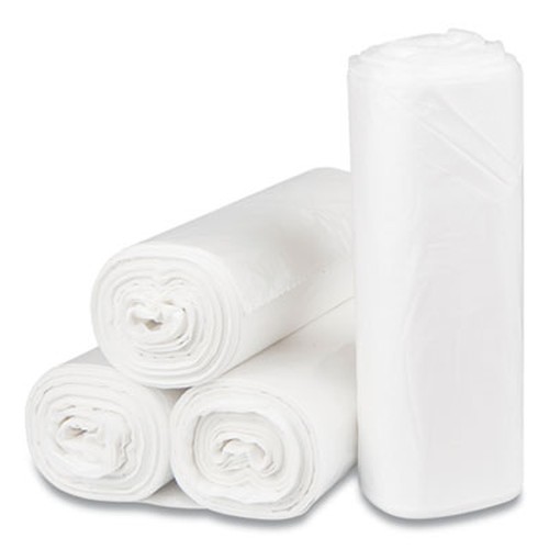 Low-Density Commercial Can Liners, 45 gal, 0.8 mil, 40" x 46", Natural, 25 Bags/Roll, 4 Rolls/Case