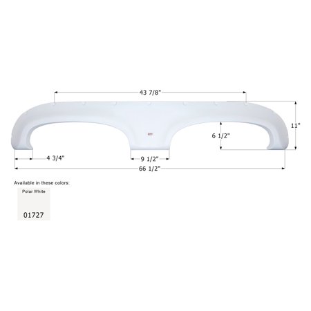 FENDER SKIRT, TANDEM, KEYSTONE, FS1727, POLAR WHITE