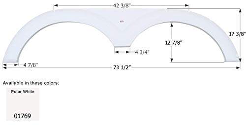 FENDER SKIRT, TANDEM, CRUISER, FS1769, POLAR WHITE