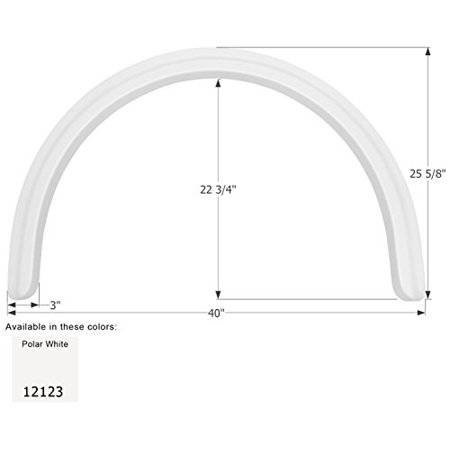 FENDER SKIRT, SINGLE, FOUR WINDS, FS2123, POLAR WHITE