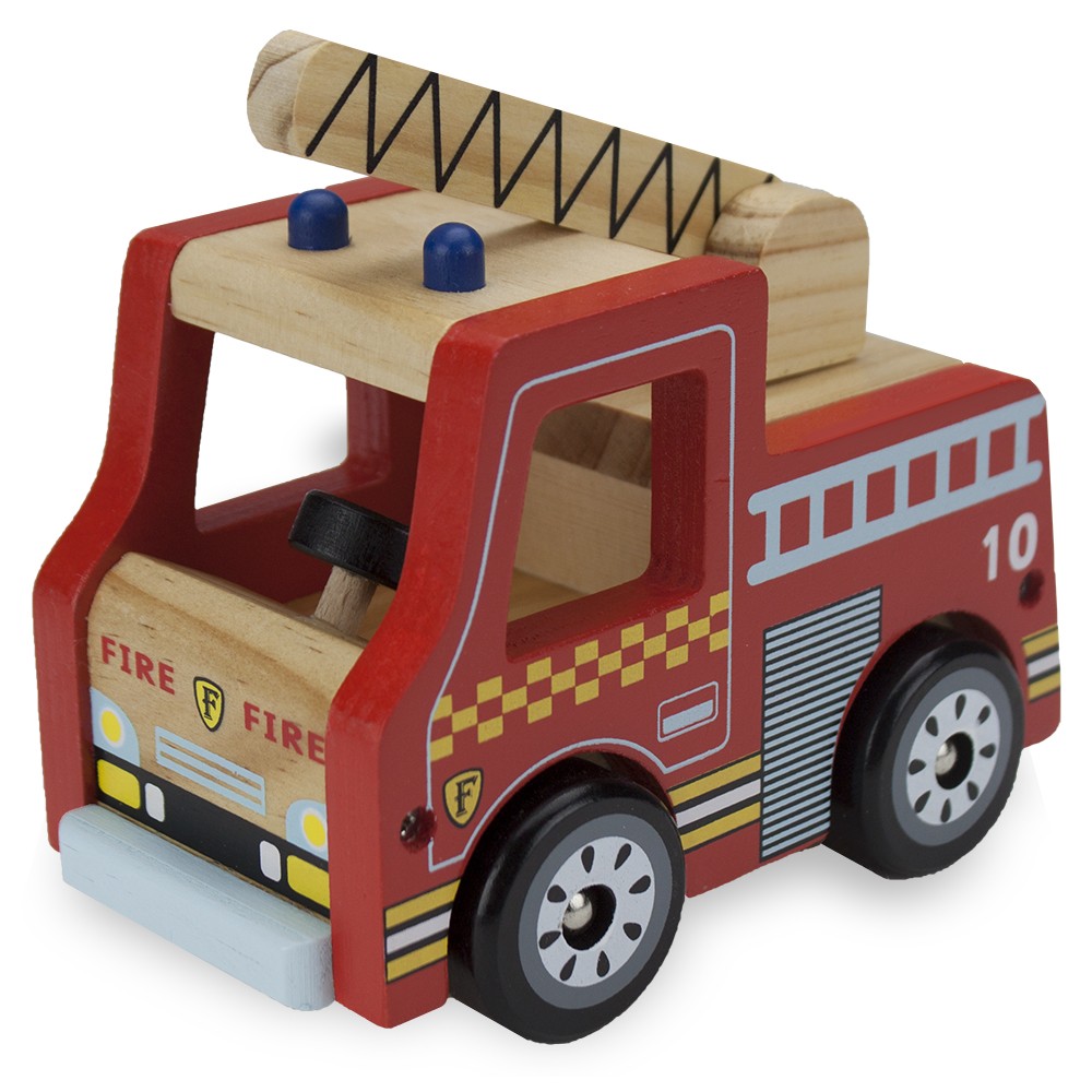 Wooden Wheels Natural Beech Wood Fire Engine