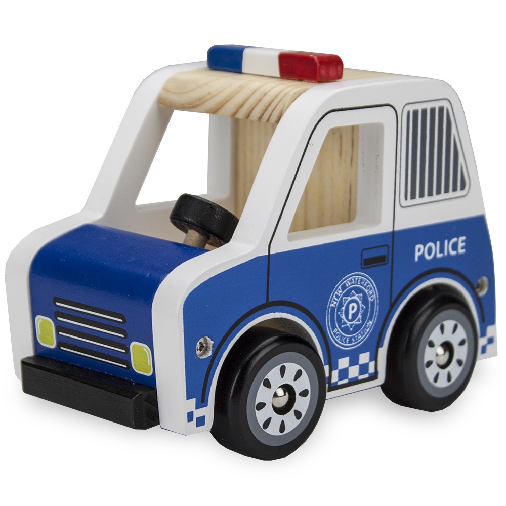 Wooden Wheels Natural Beech Wood Police Cruiser