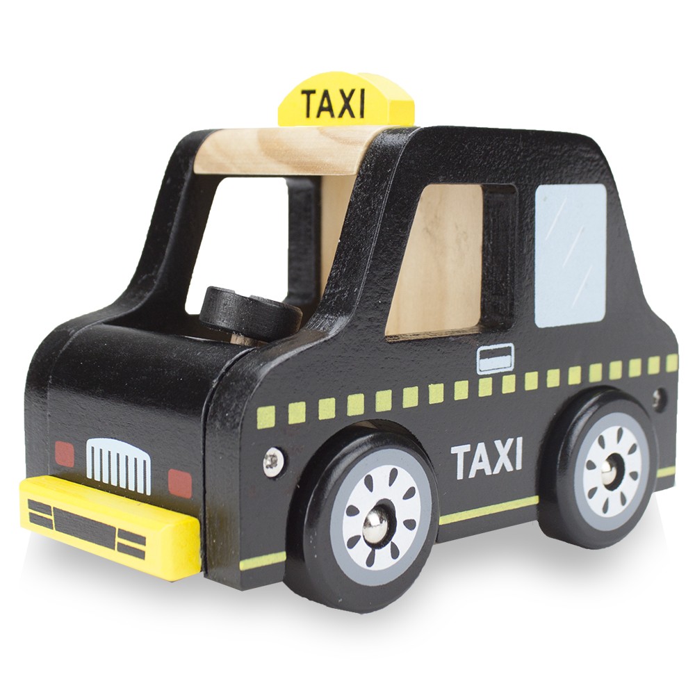 Wooden Wheels Natural Beech Wood Taxi Cab