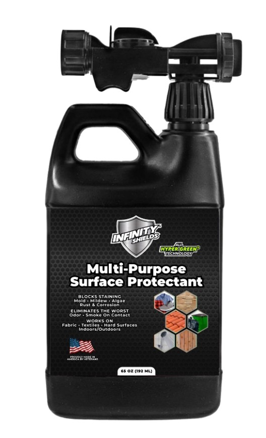 Infinity Shields  Multi-Surface House Protectant - Prevents & Blocks Staining From Mold & Mildew Longest-Lasting 65 oz Hose Rins