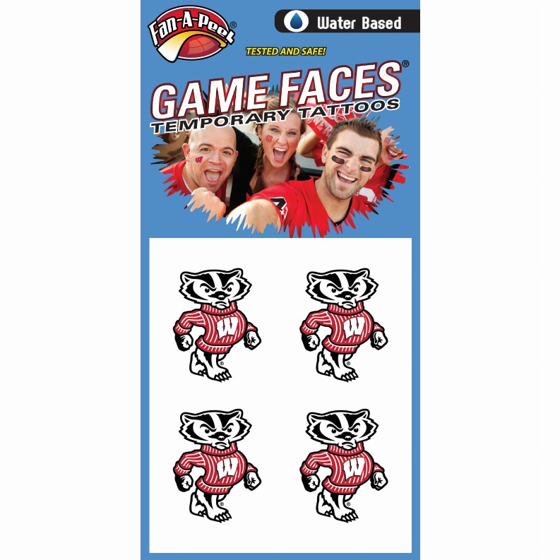 Fan-A-Peel / Gamesfaces Water Tattoos - Wisconsin