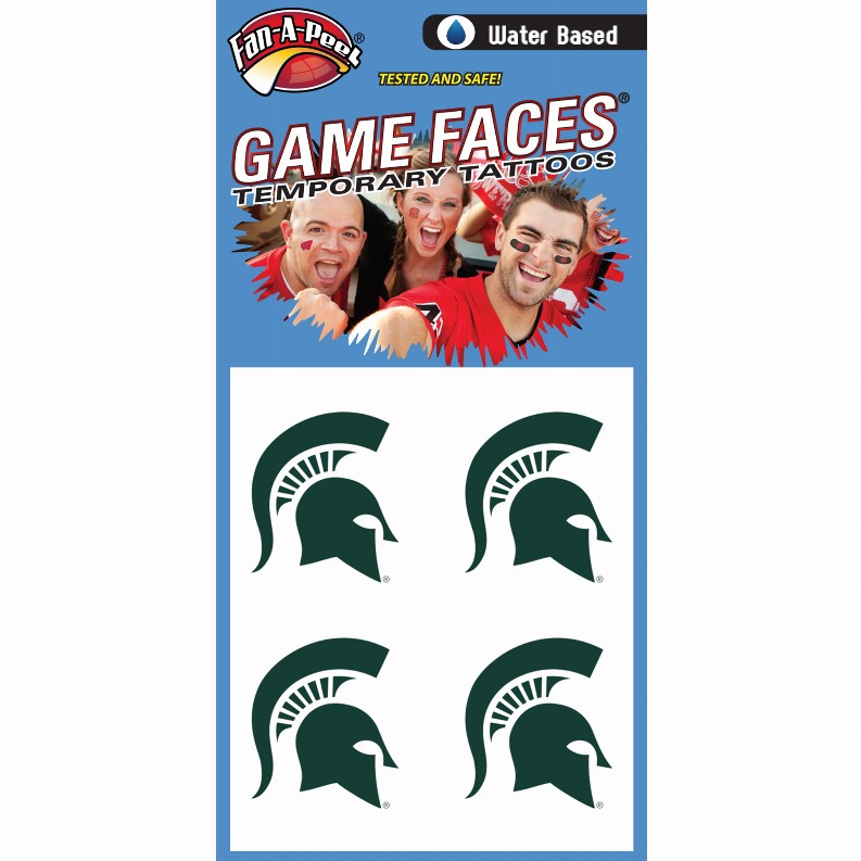 Fan-A-Peel / Gamesfaces Water Tattoos - Michigan State