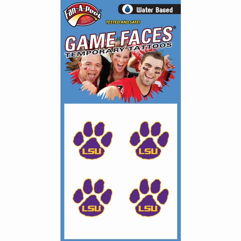 Fan-A-Peel / Gamesfaces Water Tattoos - LSU