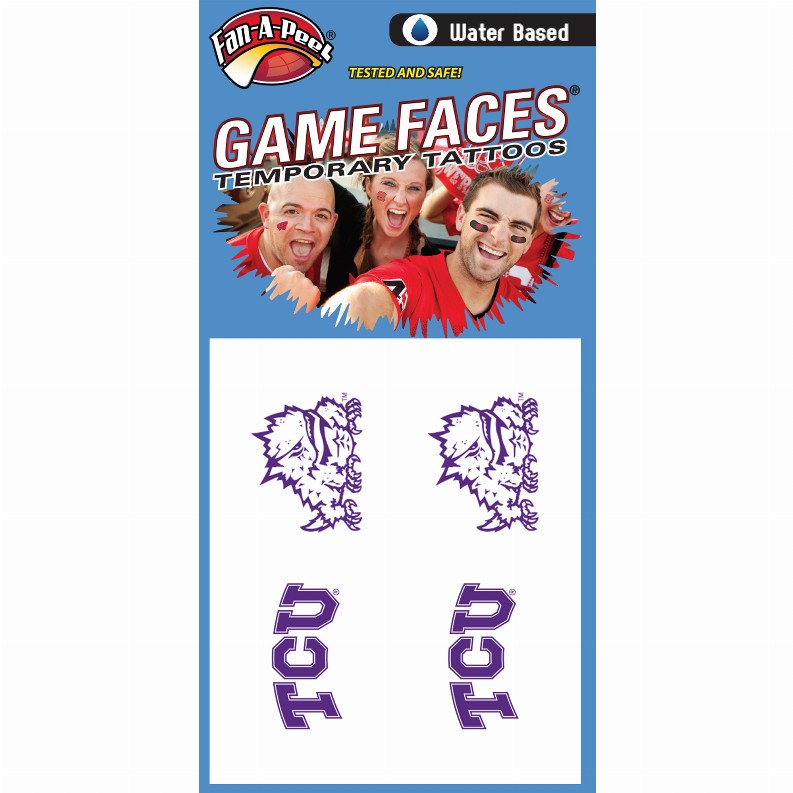 Fan-A-Peel / Gamesfaces Water Tattoos - TCU