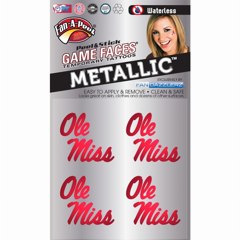 Metallic Peel & Stick Fan-A-Peel / Gamesfaces 1.25" Mississippi 