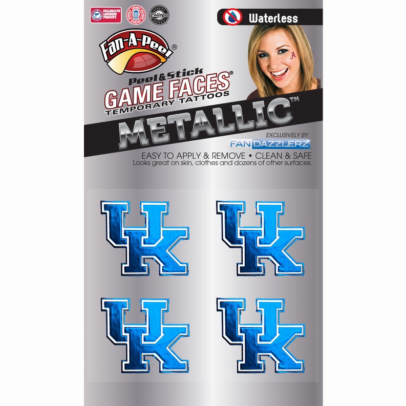 Metallic Peel & Stick Fan-A-Peel / Gamesfaces 1.25" Kentucky 