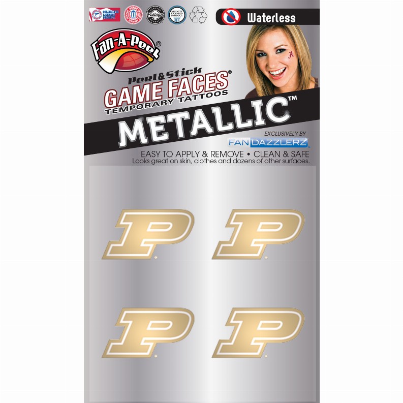 Metallic Peel & Stick Fan-A-Peel / Gamesfaces 1.25" Purdue 