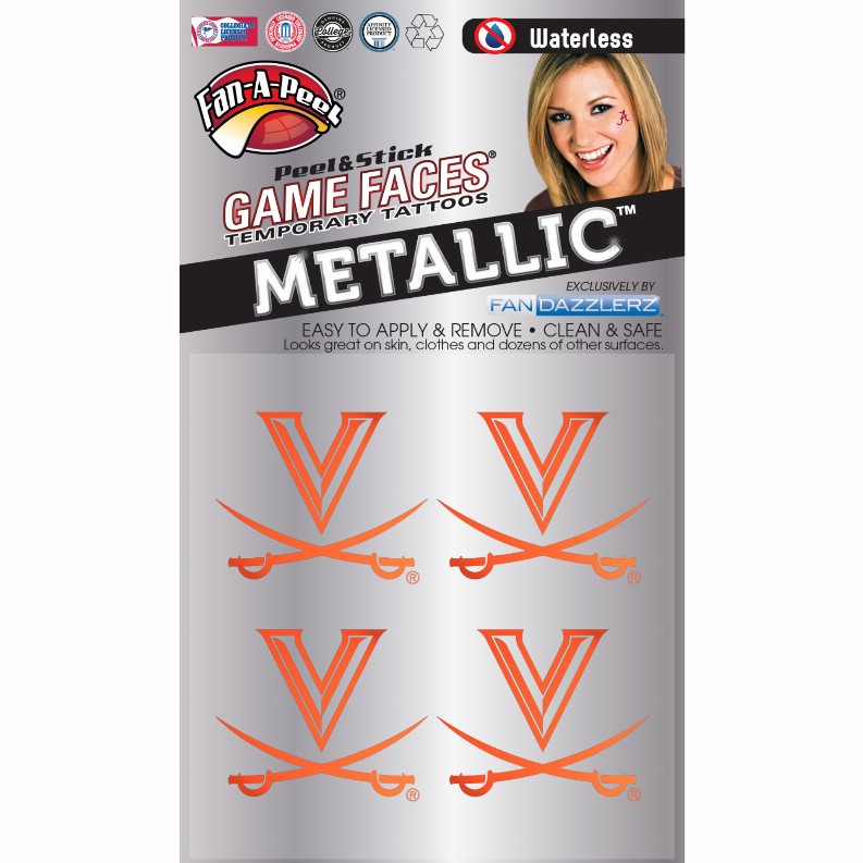 Metallic Peel & Stick Fan-A-Peel / Gamesfaces 1.25" Virginia 