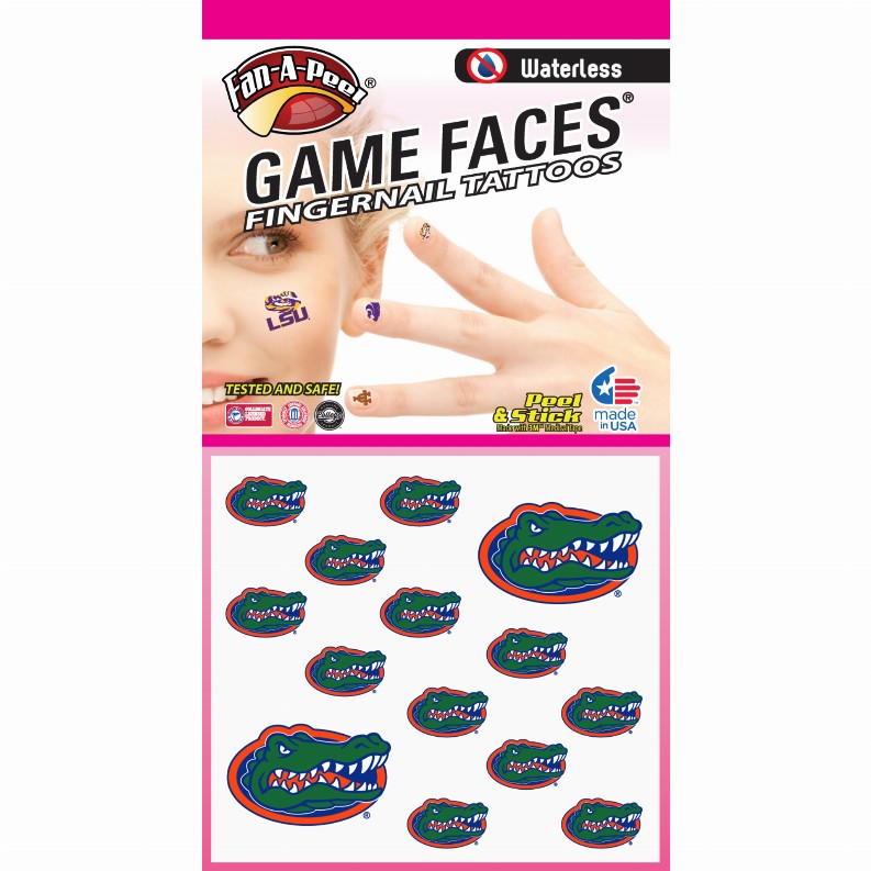 Waterless Peel & Stick Fingernail Fan-A-Peel / Gamesfaces - Florida StateCombo Pack