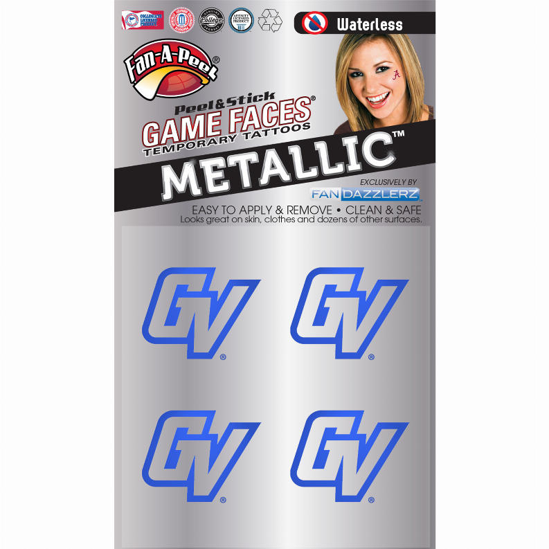 Metallic Peel & Stick Fan-A-Peel / Gamesfaces 1.25" Grand Valley State 