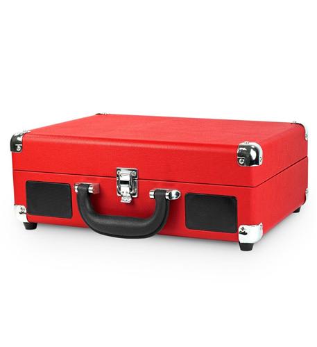 Bluetooth Suitcase Turntable in Red