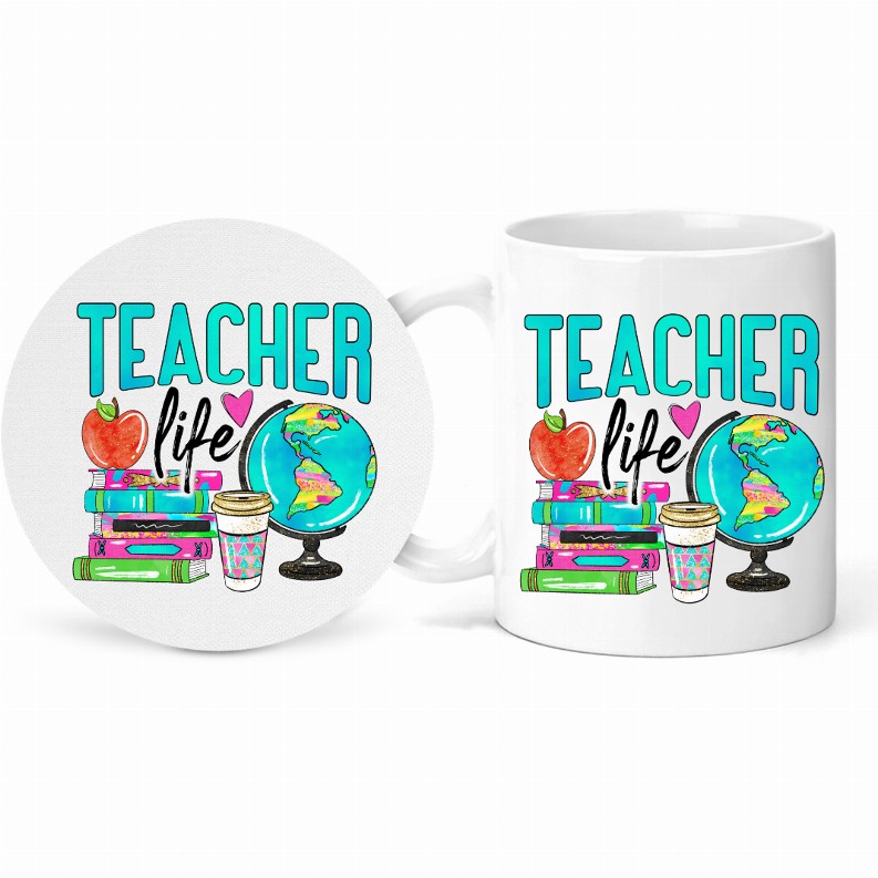 Teacher Life Mug and Coaster Set