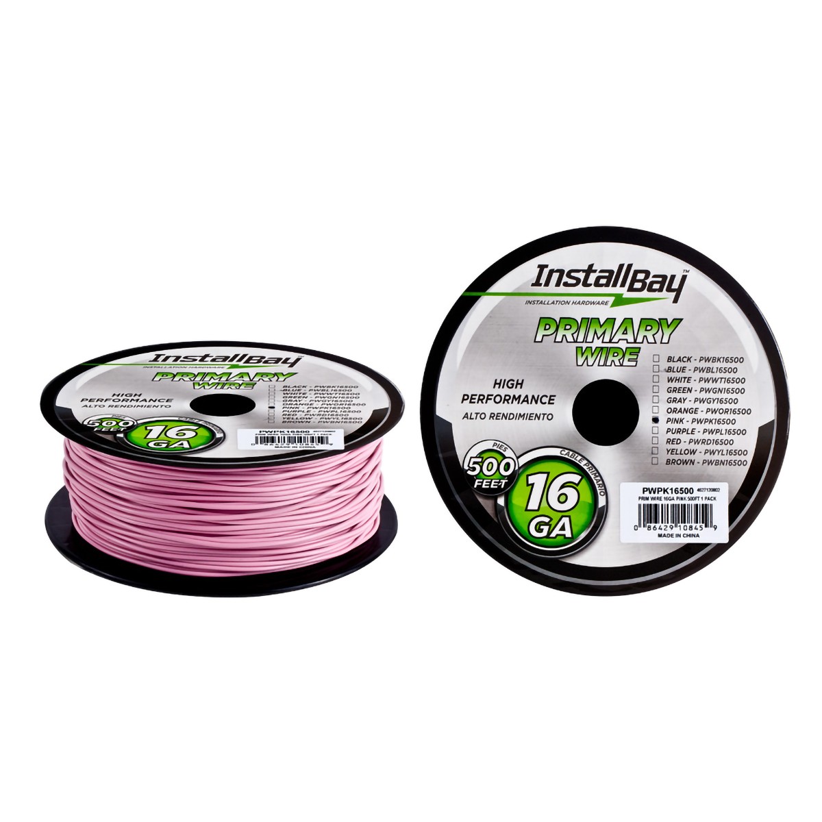 Primary Wire 18Gauge Pink 500'