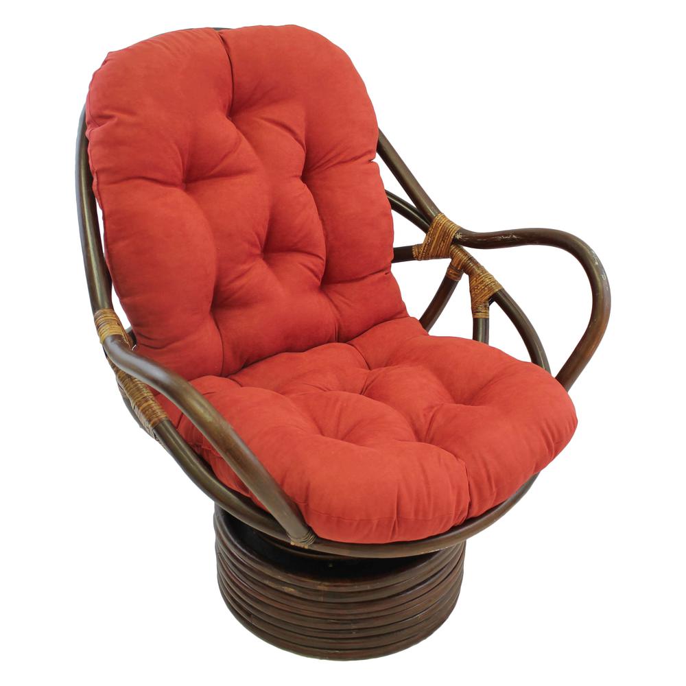 Rattan Swivel Rocker with Micro Suede Cushion