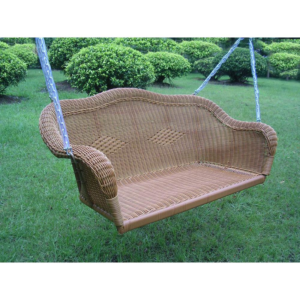 Resin Wicker Hanging Loveseat Swing