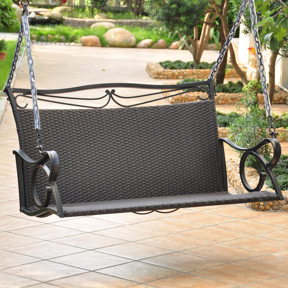 Valencia Resin Wicker/Steel Loveseat Swing