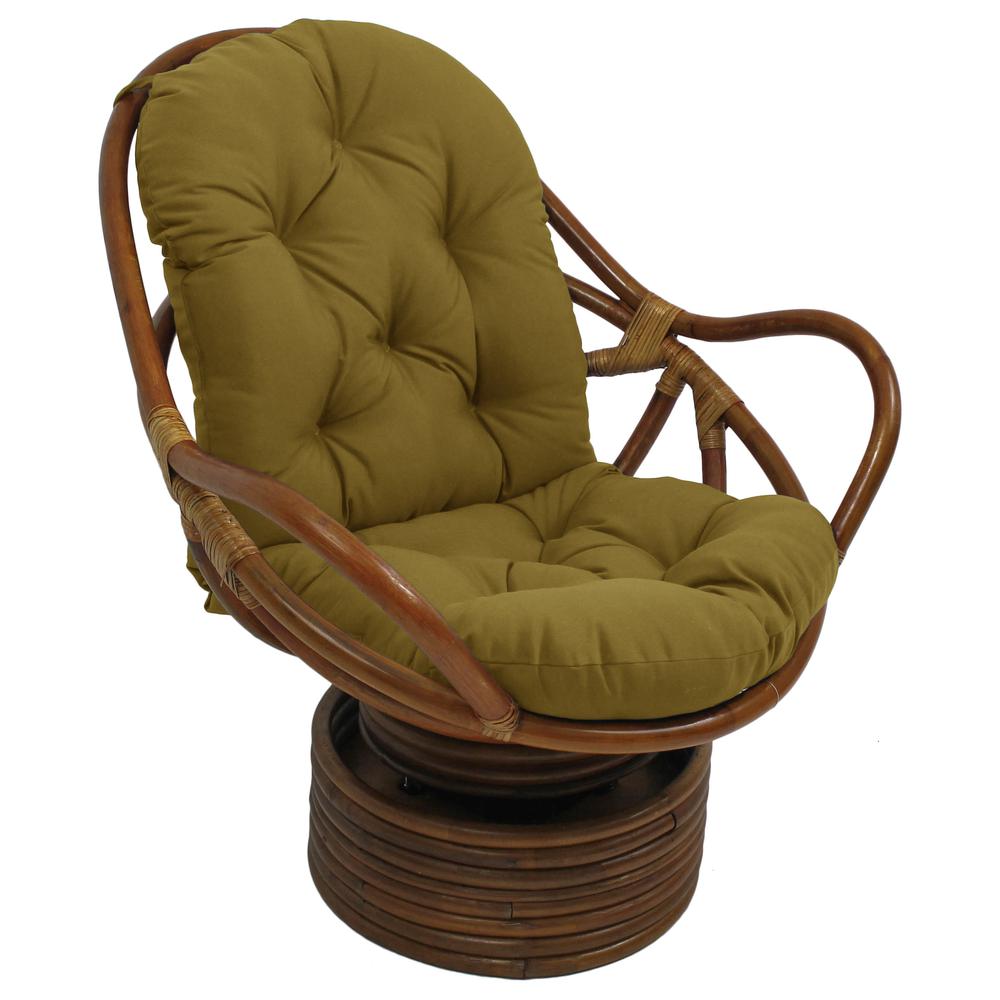 Rattan Swivel Rocker with Outdoor Fabric Cushion, Wheat