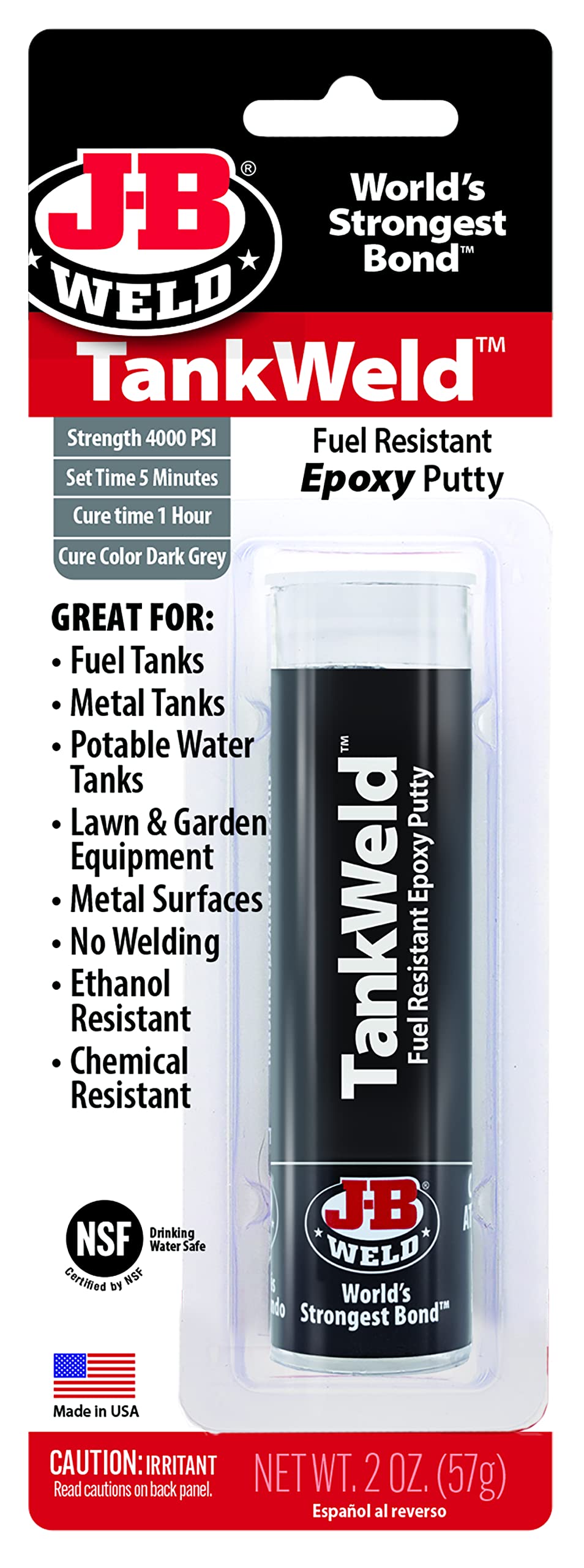 TANKWELD CARDED 1OZ (3.5IN) PUTTY STICK