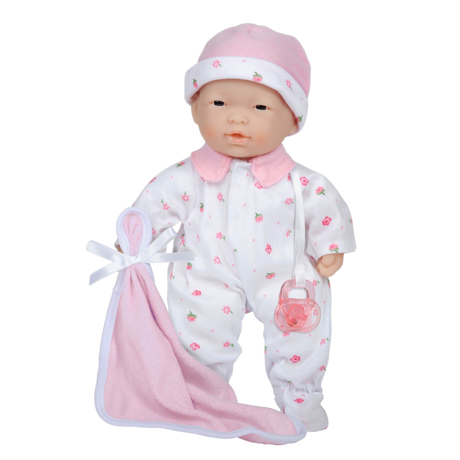 La Baby Soft 11" Baby Doll, Pink with Blanket, Asian